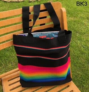Unique Hand-woven Andean Tote Bag - Black-3