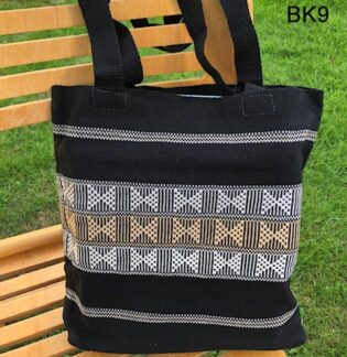 Unique Hand-woven Andean Tote Bag - Black-9