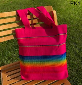 Unique Hand-woven Andean Tote Bag - Pink-1