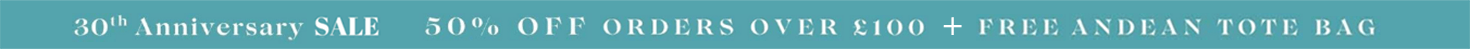 30th anniversary sale: 50% OFF orders over £100